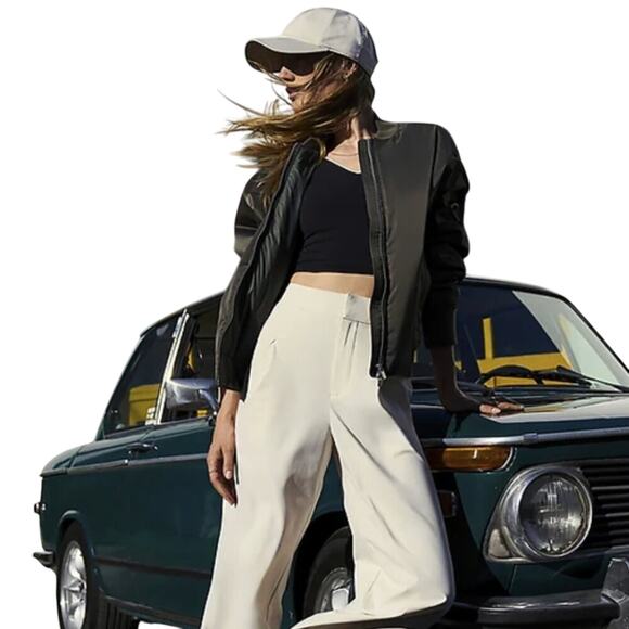 Athleta x Simone Biles Sateen Bomber Jacket Pristine Black NWT Size M - Picture 3 of 12